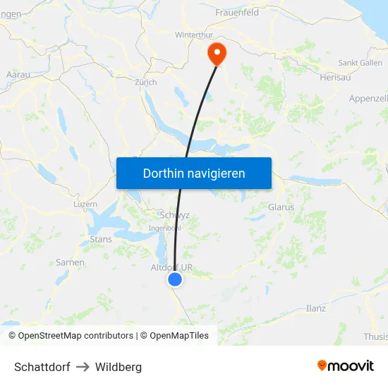 Schattdorf to Wildberg map