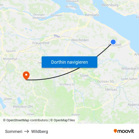 Sommeri to Wildberg map
