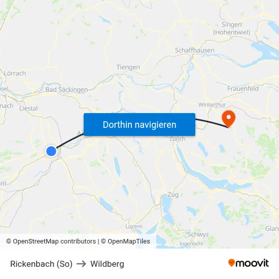 Rickenbach (So) to Wildberg map