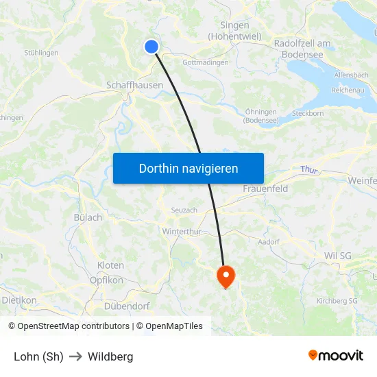 Lohn (Sh) to Wildberg map