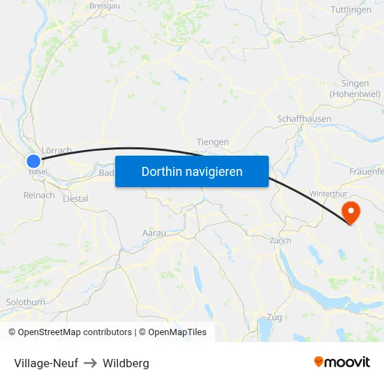 Village-Neuf to Wildberg map