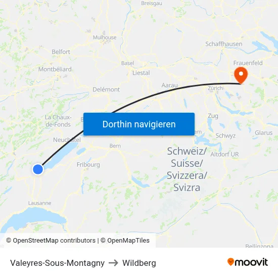 Valeyres-Sous-Montagny to Wildberg map
