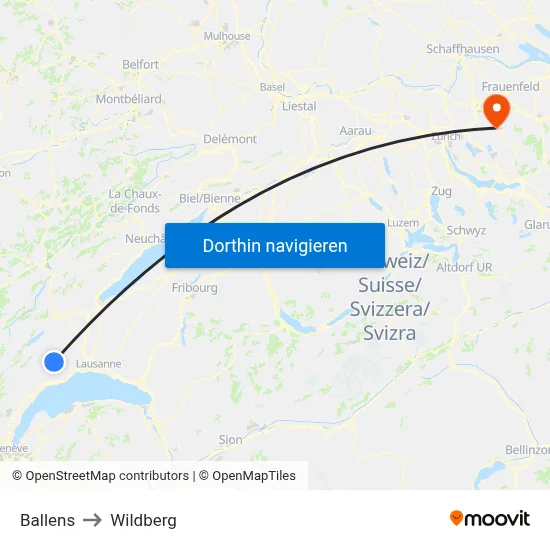 Ballens to Wildberg map