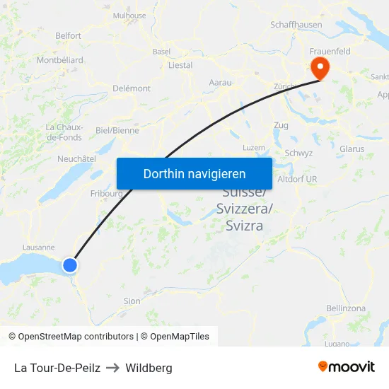 La Tour-De-Peilz to Wildberg map