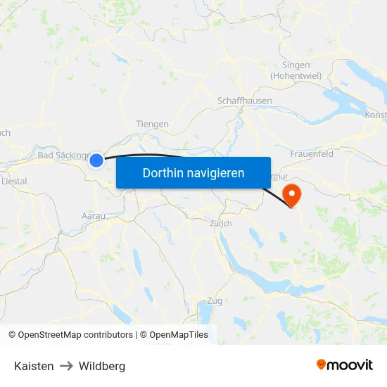 Kaisten to Wildberg map