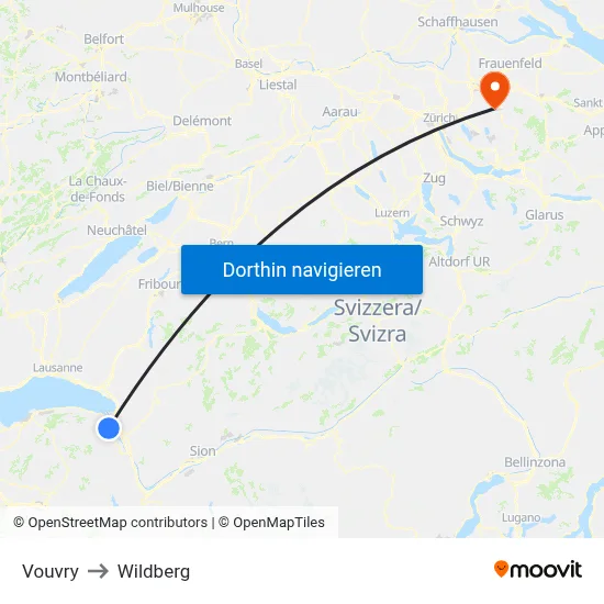 Vouvry to Wildberg map