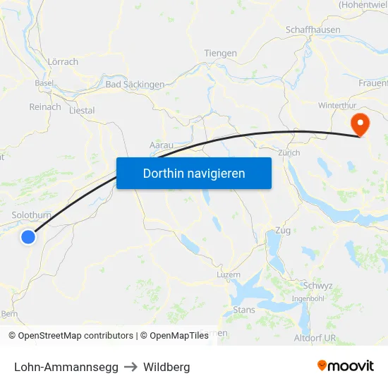 Lohn-Ammannsegg to Wildberg map