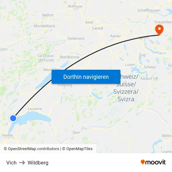 Vich to Wildberg map