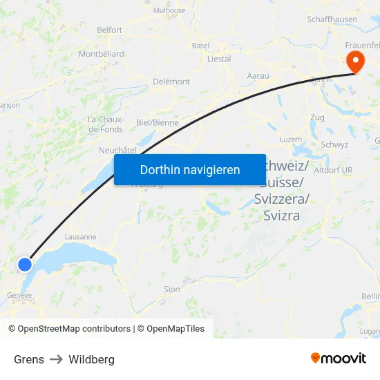Grens to Wildberg map