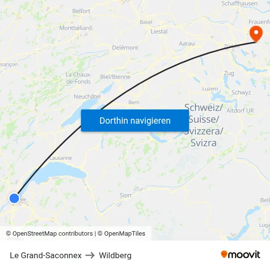 Le Grand-Saconnex to Wildberg map