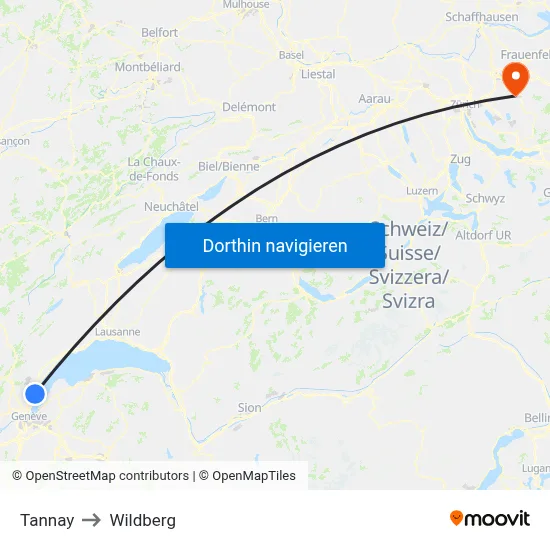 Tannay to Wildberg map