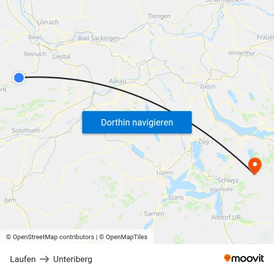 Laufen to Unteriberg map