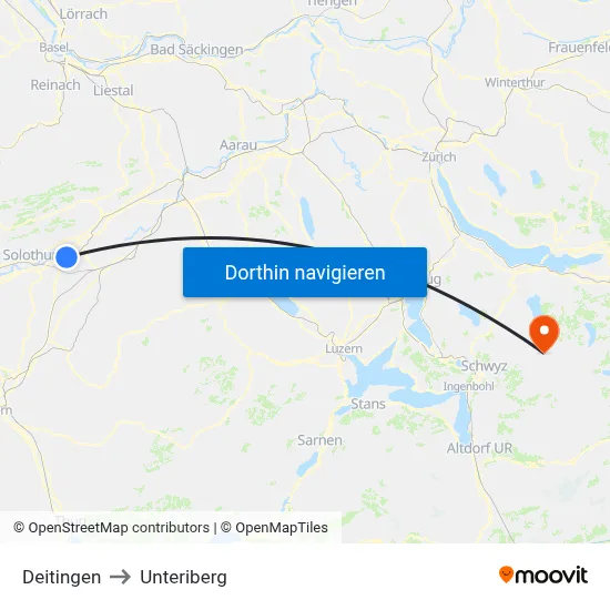 Deitingen to Unteriberg map