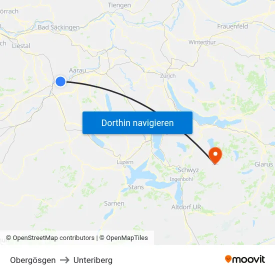 Obergösgen to Unteriberg map