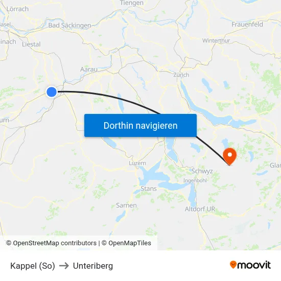 Kappel (So) to Unteriberg map