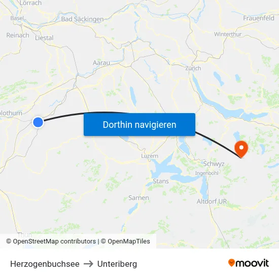 Herzogenbuchsee to Unteriberg map