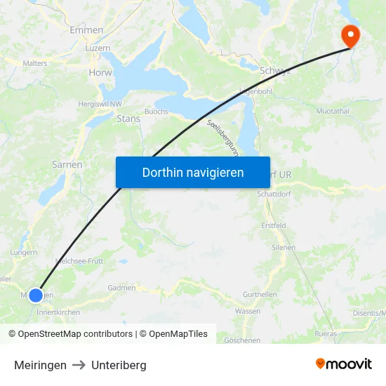 Meiringen to Unteriberg map