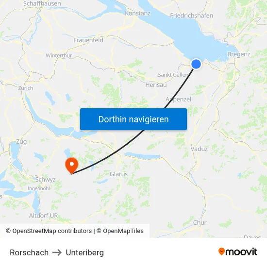 Rorschach to Unteriberg map