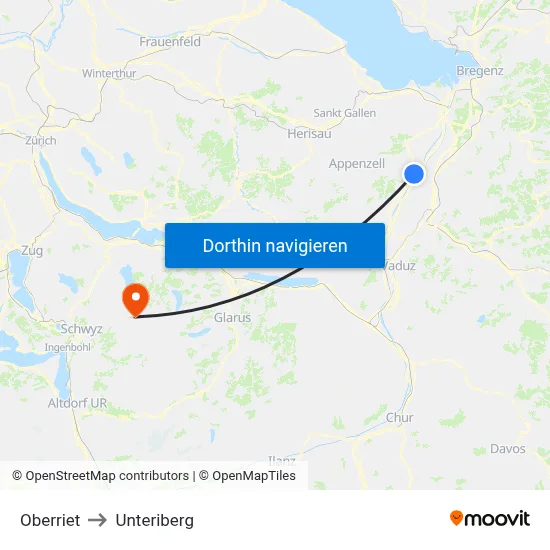 Oberriet to Unteriberg map
