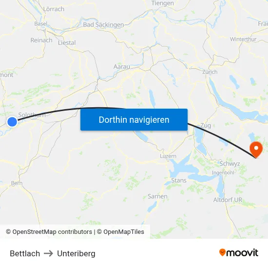 Bettlach to Unteriberg map