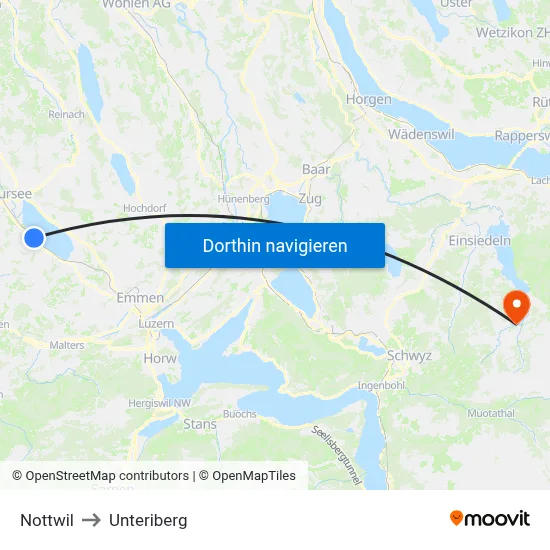 Nottwil to Unteriberg map
