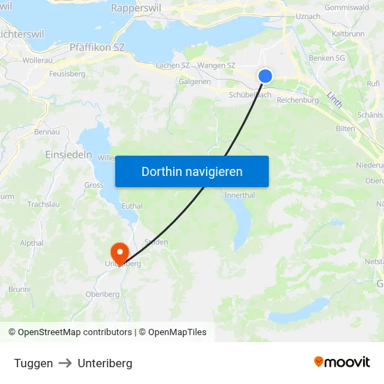 Tuggen to Unteriberg map