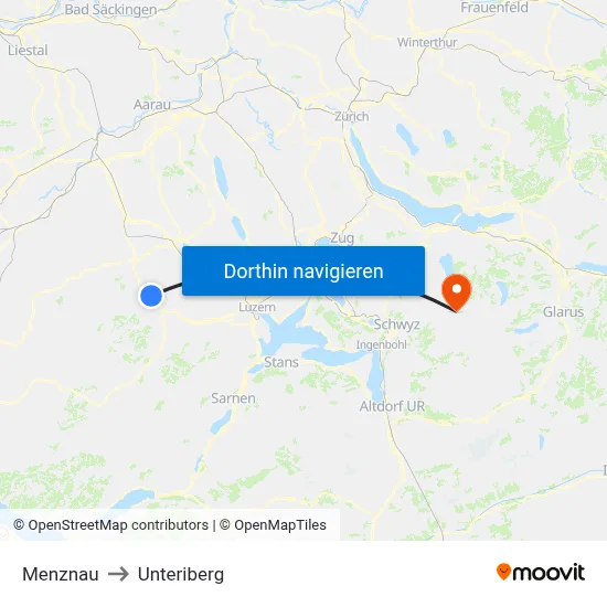 Menznau to Unteriberg map