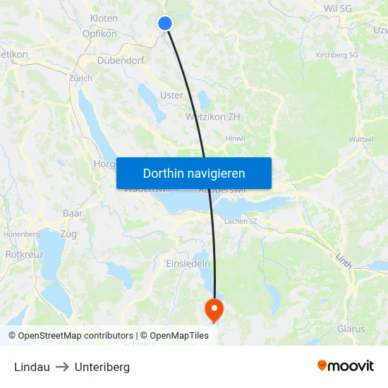 Lindau to Unteriberg map