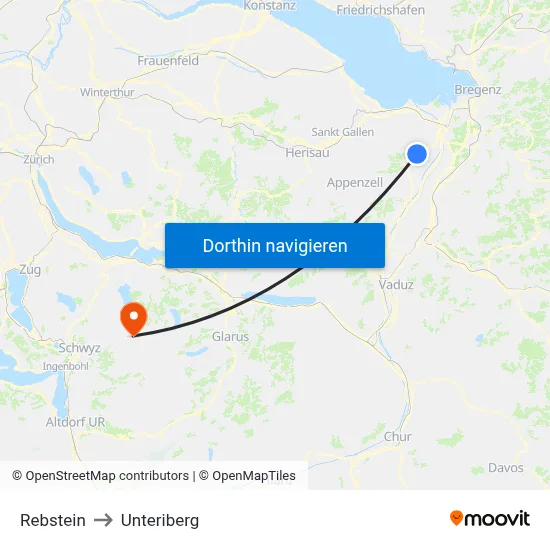 Rebstein to Unteriberg map