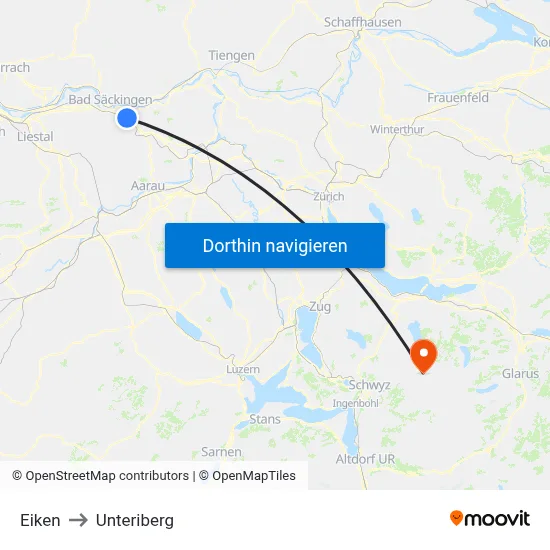 Eiken to Unteriberg map