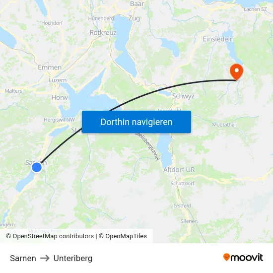 Sarnen to Unteriberg map