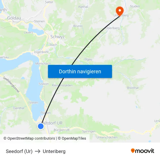 Seedorf (Ur) to Unteriberg map
