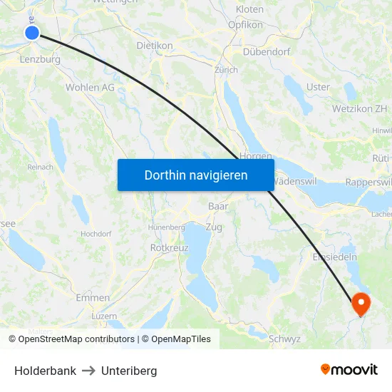 Holderbank to Unteriberg map