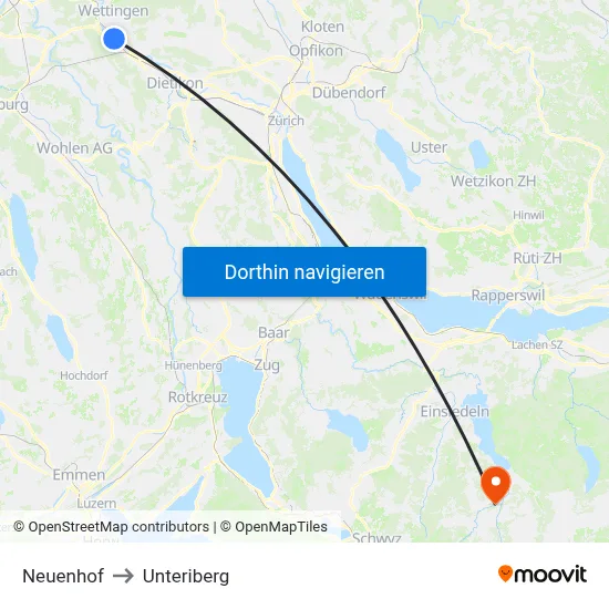 Neuenhof to Unteriberg map