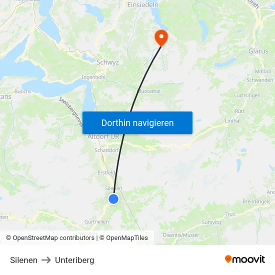 Silenen to Unteriberg map