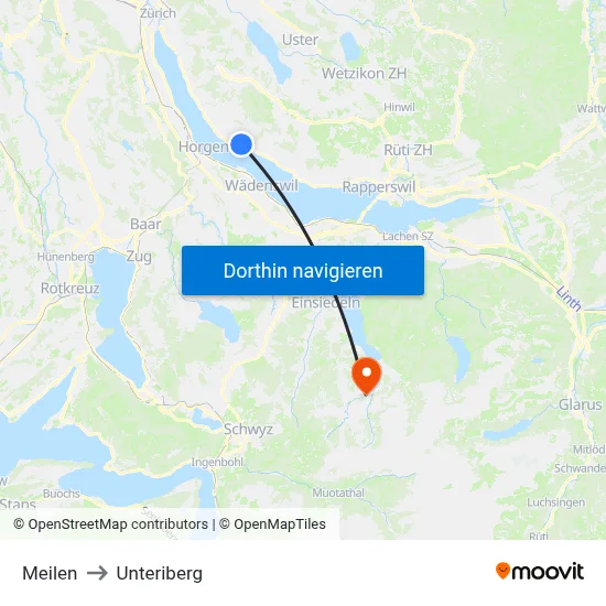 Meilen to Unteriberg map