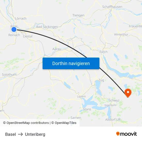 Basel to Unteriberg map