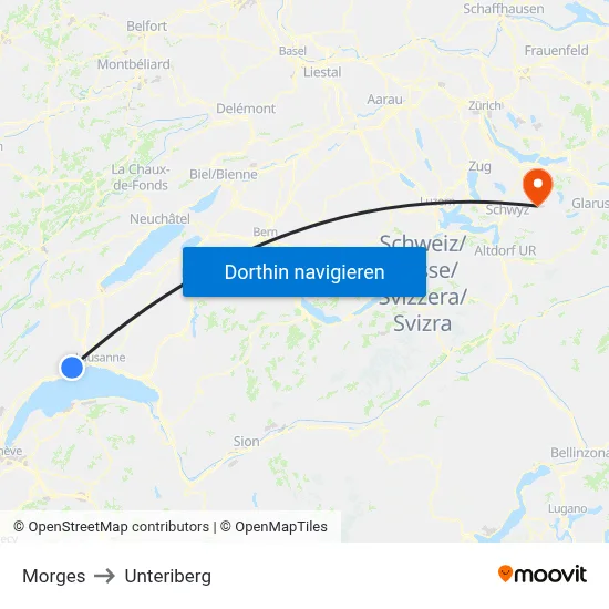 Morges to Unteriberg map