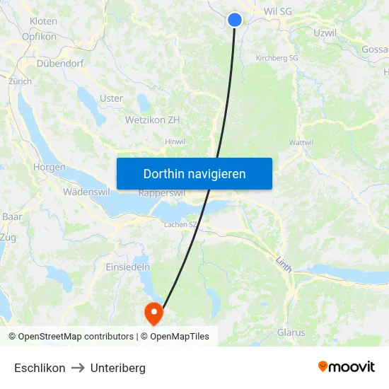 Eschlikon to Unteriberg map