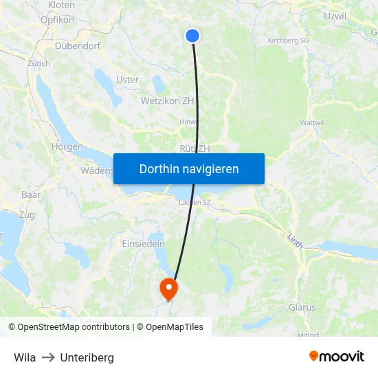 Wila to Unteriberg map