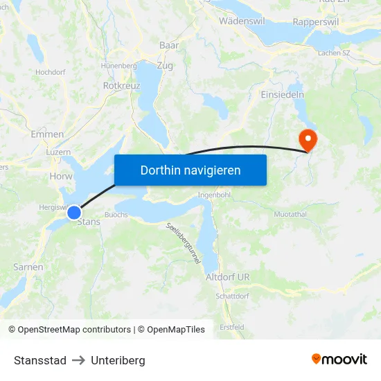 Stansstad to Unteriberg map