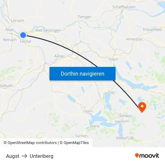 Augst to Unteriberg map