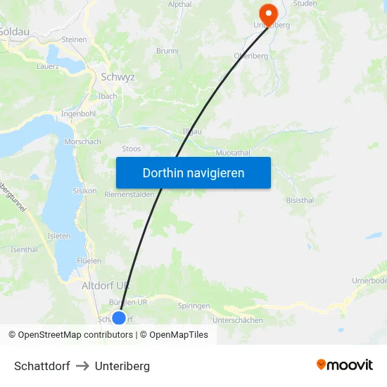 Schattdorf to Unteriberg map