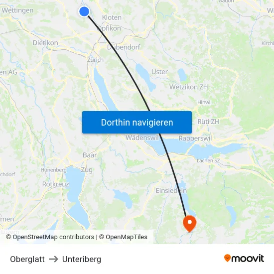 Oberglatt to Unteriberg map