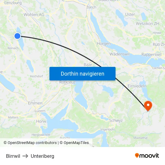 Birrwil to Unteriberg map
