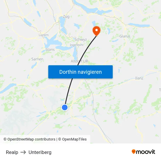 Realp to Unteriberg map