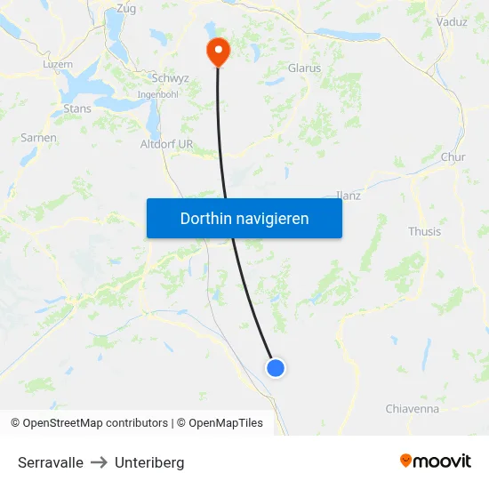 Serravalle to Unteriberg map