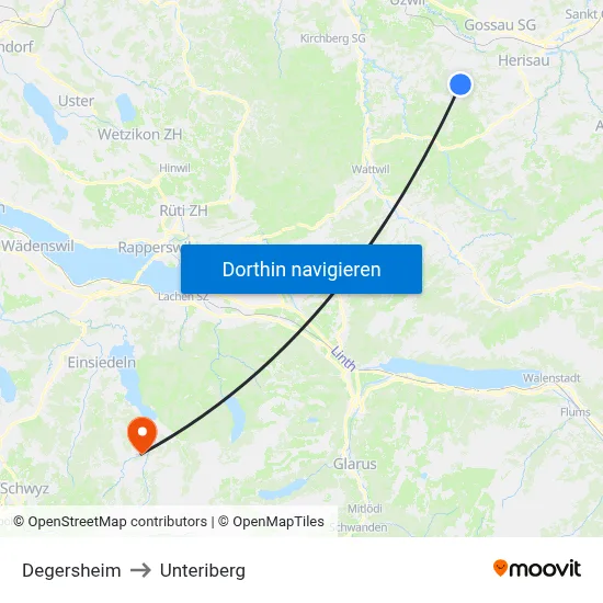Degersheim to Unteriberg map