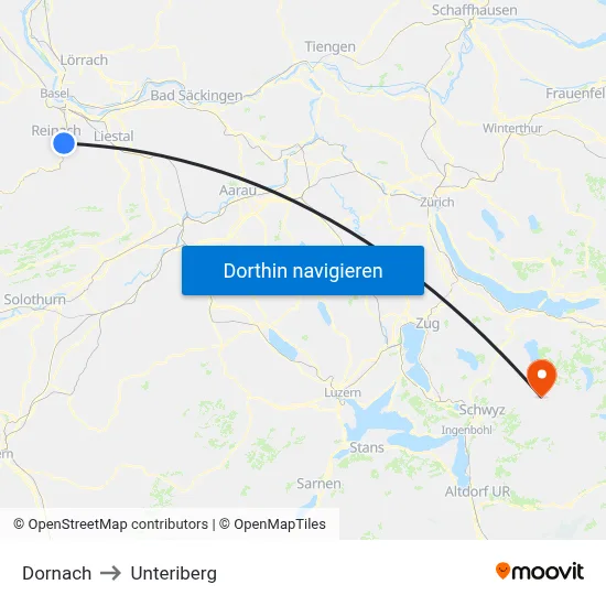 Dornach to Unteriberg map