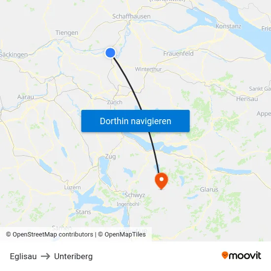 Eglisau to Unteriberg map